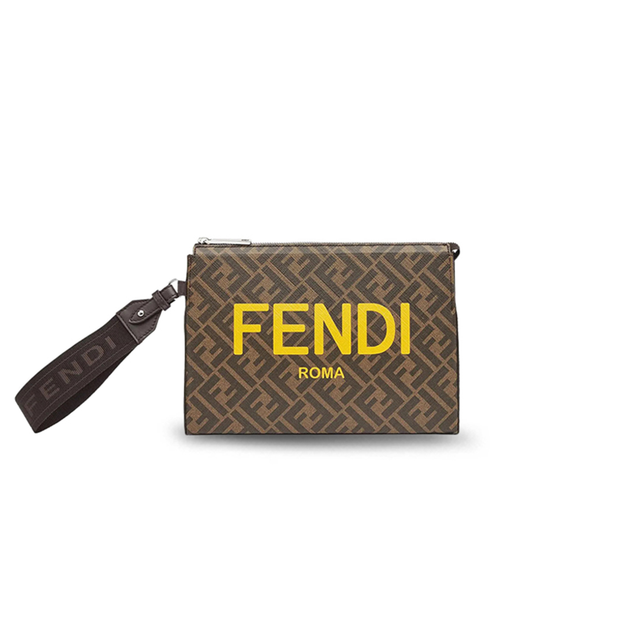 FENDI LOGO-PRINT CLUTCH BAG 7VA564AJJ4F1HR8 (26.5*19*5cm)